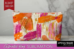 Brush Stroke Cosmetic Bag - Abstract Makeup Bag PNG Product Image 1