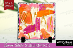 Brush Stroke Slate PNG - Abstract Square Slate Sublimation Product Image 1