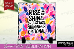 Funny Sarcastic Quote Slate PNG - Inspirational Square Slate Product Image 1