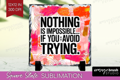 Funny Sarcastic Quote Slate PNG - Inspirational Square Slate Product Image 1