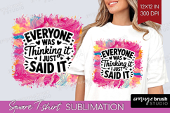 Sarcastic Quote Square Tshirt Background - Brush Stroke PNG Product Image 1