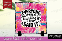 Sarcastic Quote Slate PNG - Brush Stroke Square Slate Product Image 1