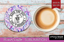 Sarcastic Quote Round Coaster - Brush Stroke Coaster PNG Product Image 1