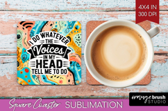 Sarcastic Quote Square Coaster - Brush Stroke Coaster PNG Product Image 1