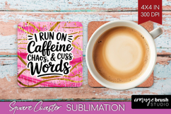 Sarcastic Quote Square Coaster - Brush Stroke Coaster PNG Product Image 1