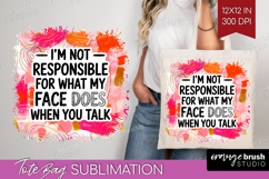 Sarcastic Quote Tote Bag - Brush Stroke Tote Bag PNG Product Image 1