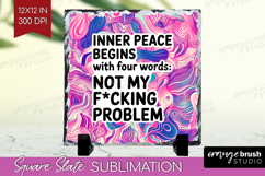 Sarcastic Quote Slate PNG - Brush Stroke Square Slate Product Image 1