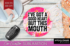 Sarcastic Quote Car Coaster - Brush Stroke Coaster PNG Product Image 1