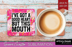 Sarcastic Quote Square Coaster - Brush Stroke Coaster PNG Product Image 1