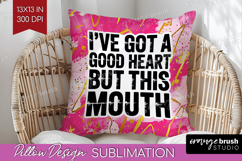 Sarcastic Quote Pillow Sublimation - Brush Stroke Pillow PNG Product Image 1
