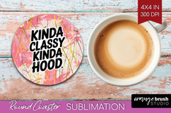 Sarcastic Quote Round Coaster - Brush Stroke Coaster PNG Product Image 1