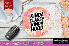 Sarcastic Quote Car Coaster - Brush Stroke Coaster PNG Product Image 1