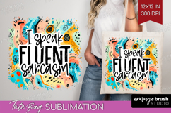 Sarcastic Quotes Quote Tote Bag - Brush Stroke Tote Bag PNG Product Image 1