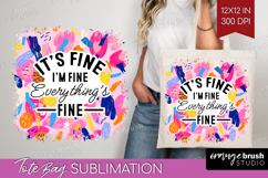 Sarcastic Quotes Quote Tote Bag - Brush Stroke Tote Bag PNG Product Image 1