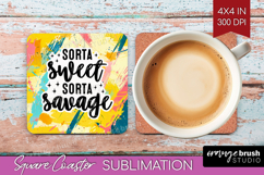 Sarcastic Quotes Quote Square Coaster - Brush Stroke Coaster Product Image 1