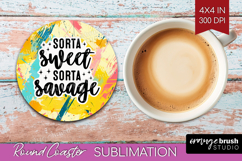 Sarcastic Quotes Quote Round Coaster - Brush Stroke Coaster Product Image 1