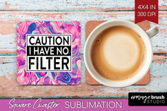 Sarcastic Quotes Quote Square Coaster - Brush Stroke Coaster Product Image 1