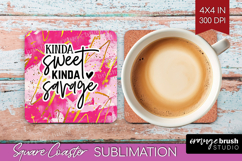 Sarcastic Quotes Quote Square Coaster - Brush Stroke Coaster Product Image 1