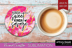 Sarcastic Quotes Quote Round Coaster - Brush Stroke Coaster Product Image 1