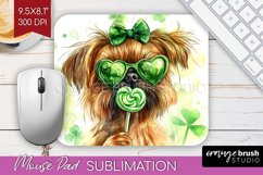 Brussels Griffon St. Patricks Day Dog Mouse Pad Sublimation Product Image 1