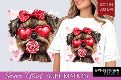 Brussels Griffon Valentine Square Tshirt Background Day PNG Product Image 1