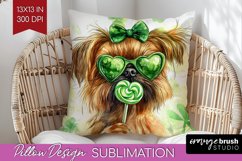 Brussels Griffon St. Patricks Day Dog Pillow Sublimation Dog Product Image 1