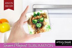 Brussels Griffon St. Patricks Day Dog Magnet Sublimation Dog Product Image 1