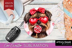 Brussels Griffon Valentine Car Coaster Valentines Day PNG Product Image 1