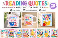 Book Lover Sublimation Reading quote Bundle Dopamine design Product Image 1
