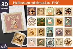 Stamp Halloween t-shirt Retro Halloween illustrations 80 png Product Image 1
