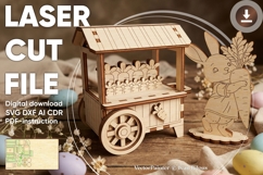 Easter Bunny with Carrot Cart - Laser Cut File, SVG Decor Product Image 1