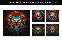 Butterfly Square Coaster Design | Square Coaster PNG Product Image 1