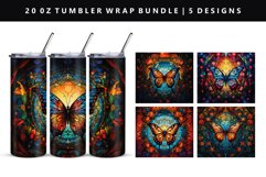 Butterfly 20oz Tumbler Wrap | Sublimation PNG Design Product Image 1