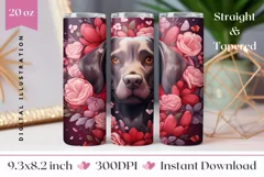 Chocolate Labrador Tumbler Sublimation, Cute Dog Tumbler PNG Product Image 1