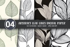 Abstract Leaf Lines Digital Paper Product Image 1