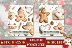 Watercolor Christmas Cookies Money Card, Christmas Gift Card Product Image 1