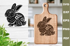 Easter Bunny engraved SVG, Rabbit Laser file, Cutting board Product Image 1