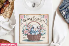 Bunny Blossom PNG, Vintage Easter Rabbit Bunny PNG Product Image 2