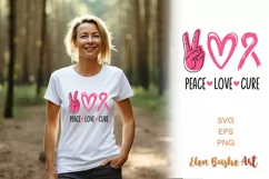 Cancer ribbon svg, Angel svg, Peace love cure svg Product Image 1