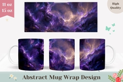 Space Mug Wrap, Galaxy Mug PNG, Purple Mug Template Product Image 1