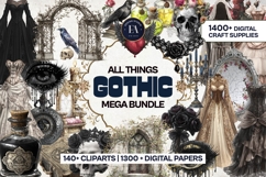 Gothic Digital Papers &amp; Cliparts Mega Bundle |Mystic vintage Product Image 1