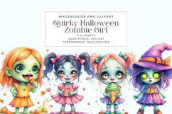 Quirky Halloween Girl Clipart Zombie Product Image 1