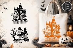 Haunted House SVG, Halloween Spooky House, Scary House PNG Product Image 1
