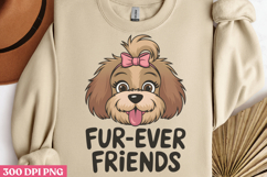 Fur-ever friends PNG, Sarcastic Cartoon Dogs Sublimati Product Image 2