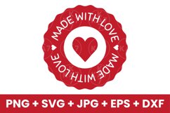 Funny Red Made With Love Lovely SVG, PNG, JPG, EPS, DXF Product Image 1