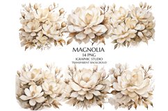 Watercolor Magnolia Clipart Product Image 1
