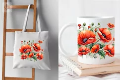 Summer flower Poppies t-shirt sublimation print design png Product Image 3