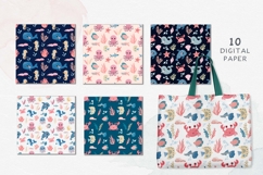 Cute sea animals. Seamless pattern. Kids digital paper Product Image 2