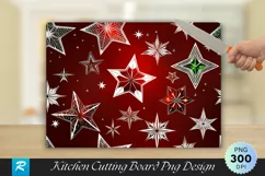 Christmas Stars and Angel Walnut Wood Cutting Board PNG Product Image 1