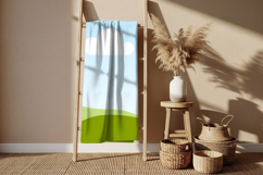 Fleece blanket mockup hanging on ladder Product Image 2
